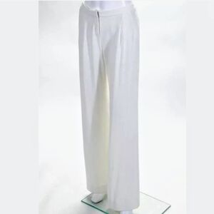 INTERMIX Classy Elegant White Dress Pants Wide Straight-Leg Loose-fitting